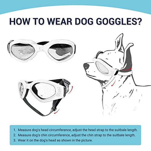 Petleso Dog Goggles Medium Breed, Dog Sunglasses for Small Medium Dogs Eye Protection Windproof Anti-UV, Pink - Image 4
