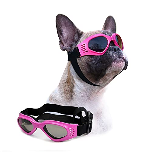 Petleso Dog Goggles Medium Breed, Dog Sunglasses for Small Medium Dogs Eye Protection Windproof Anti-UV, Pink - Image 1