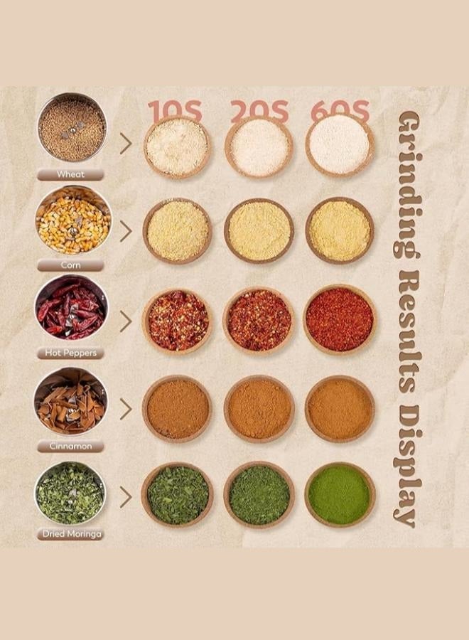 SILVER CREST Stainless Steel Electric Cereal & Herb Grinder by Silver Crest  Spice Coffee  Pepper Beans & Nut Mill - Image 3