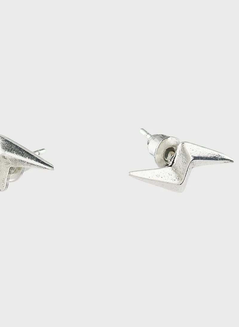 Seventy Five Stainless Steel Thunderbolt Earrings