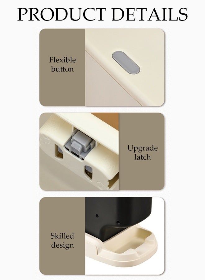 DUNISO Bathroom Trash Bin with Lid 9.5 Litres Slim Plastic Narrow Trash Can 10L Wide Mouth Waterproof Silent Smooth Trash Can Space-Saving Barometric Adsorption Dust Bin for Bedroom, Rv, Office, Kitchen, Room - Image 5