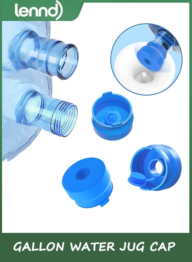 LENND 3 and 5 Gallon Water Jug Cap, Silicone Reusable Replacement Cap, Non Spill Bottle Caps for 55mm Bottle Water Dispenser Caps - Pack of 3 - Image 1