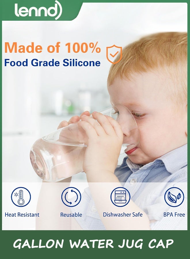 LENND 3 and 5 Gallon Water Jug Cap, Silicone Reusable Replacement Cap, Non Spill Bottle Caps for 55mm Bottle Water Dispenser Caps - Pack of 3 - Image 4