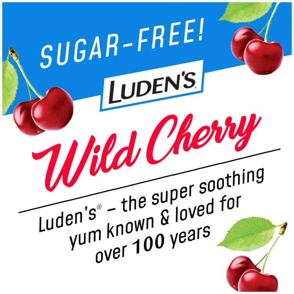 LUDEN'S Sugar Free Wild Cherry Throat Drops Sore Throat Relief 25 Count 12 Pack - Image 2
