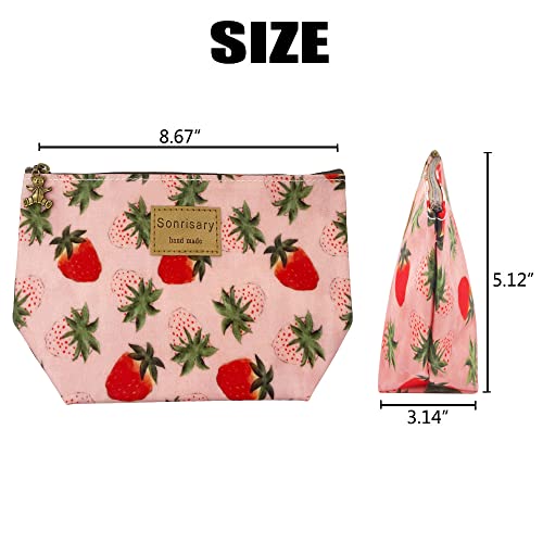 Hunger Pink Strawberry Print Make-Up Cosmetic Bag Carry Case, 14 Patterns (P1141707) - Image 4
