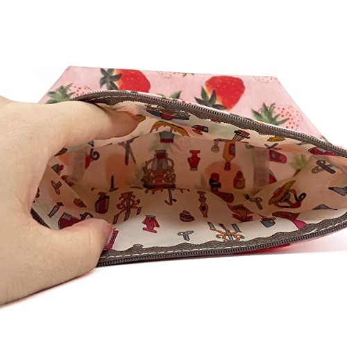 Hunger Pink Strawberry Print Make-Up Cosmetic Bag Carry Case, 14 Patterns (P1141707) - Image 2
