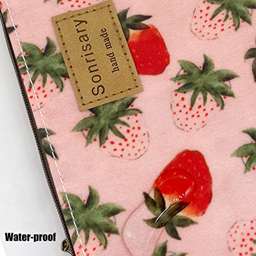 Hunger Pink Strawberry Print Make-Up Cosmetic Bag Carry Case, 14 Patterns (P1141707) - Image 3