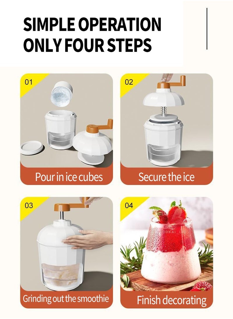 Shaved Ice Machine Manual Hand Crank Small Ice Crusher Machine for Home Use Portable Snow Cone Machine Ice Shaver Machine Slushy Maker Machine for Fast Coarse Fine Chips Slushies