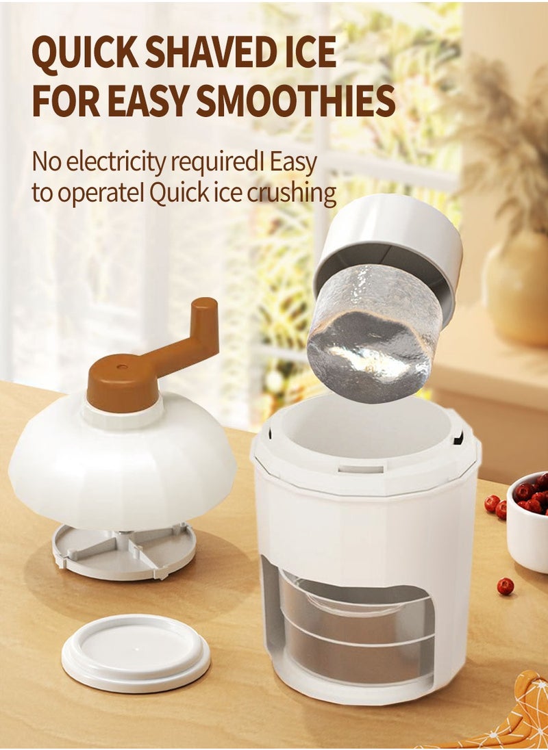 Shaved Ice Machine Manual Hand Crank Small Ice Crusher Machine for Home Use Portable Snow Cone Machine Ice Shaver Machine Slushy Maker Machine for Fast Coarse Fine Chips Slushies