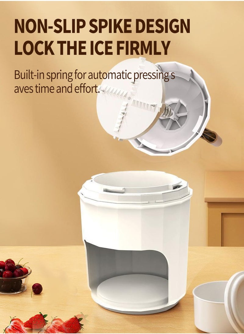 Shaved Ice Machine Manual Hand Crank Small Ice Crusher Machine for Home Use Portable Snow Cone Machine Ice Shaver Machine Slushy Maker Machine for Fast Coarse Fine Chips Slushies