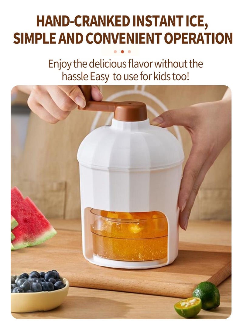Shaved Ice Machine Manual Hand Crank Small Ice Crusher Machine for Home Use Portable Snow Cone Machine Ice Shaver Machine Slushy Maker Machine for Fast Coarse Fine Chips Slushies