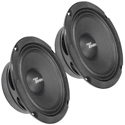 Timpano 6.5 Inch Shallow Midrange Speaker 500 Watts TPT-MR6-4 PRO Bundle 6.5 Midrange Speakers 4 Ohm Shallow Mount Car Audio Speaker, Pro Audio Loudspeaker Compact for Doors (Pair) - Image 1