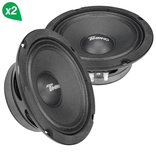 Timpano 6.5 Inch Shallow Midrange Speaker 500 Watts TPT-MR6-4 PRO Bundle 6.5 Midrange Speakers 4 Ohm Shallow Mount Car Audio Speaker, Pro Audio Loudspeaker Compact for Doors (Pair) - Image 3