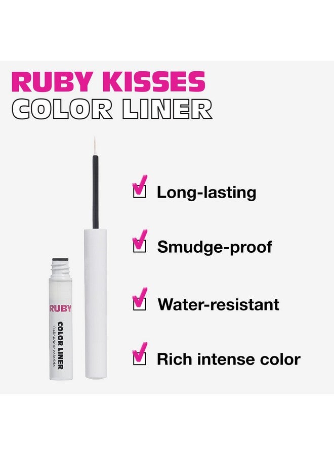 Ruby Kisses كحل سائل ملون مقاوم للماء يدوم طويلاً 3 مل (0.10 أونصة سائلة) (أبيض) - Image 5