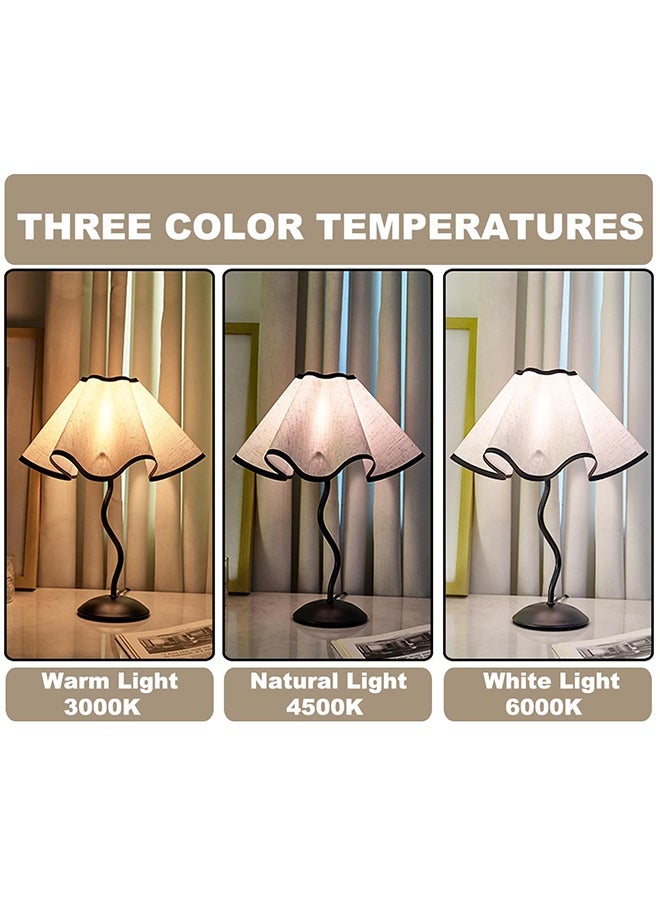 والالا مصباح طاولة صغير قابل للتعديل بثلاثة ألوان مصباح طاولة سرير حديث باللون الأسود مصباح طاولة سرير صغير من الكتان مع غطاء من القماش مصباح مكتب حديث لغرفة المعيشة وغرفة الأطفال والمنزل والمكتب - Image 4