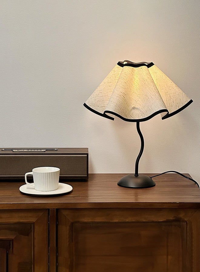 والالا مصباح طاولة صغير قابل للتعديل بثلاثة ألوان مصباح طاولة سرير حديث باللون الأسود مصباح طاولة سرير صغير من الكتان مع غطاء من القماش مصباح مكتب حديث لغرفة المعيشة وغرفة الأطفال والمنزل والمكتب - Image 2