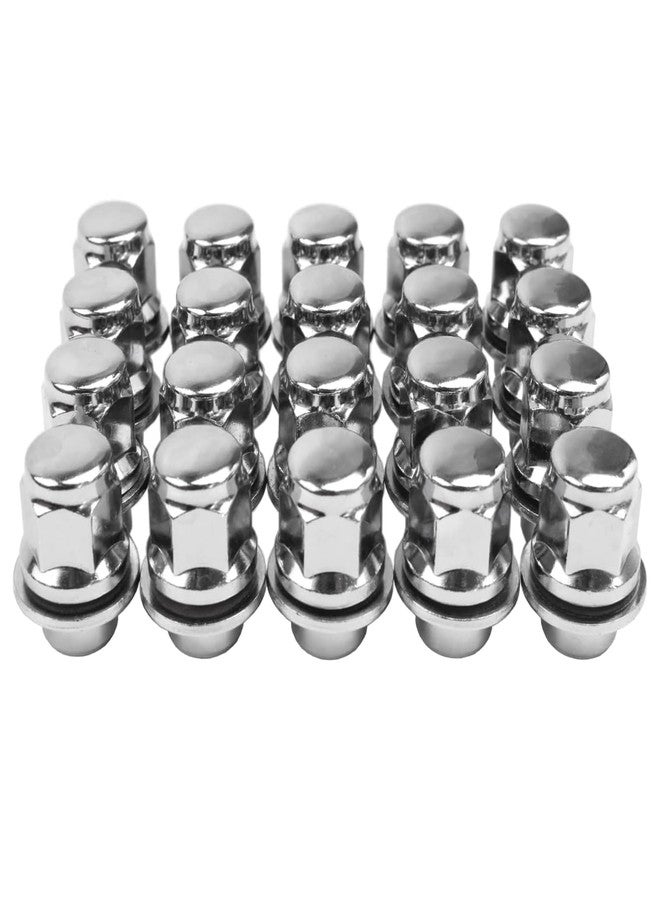 Reeauto M12x1.25 Lug Nuts with Mag Flat Seat 20 pcs 13/16" 21mm Hex 1.46x1.18 Chrome Compatible with Q70 Q45 Q50 G37 I30, 350Z 370Z 200SX, Subaru Forester BRZ Outback WRX Legacy - Image 1