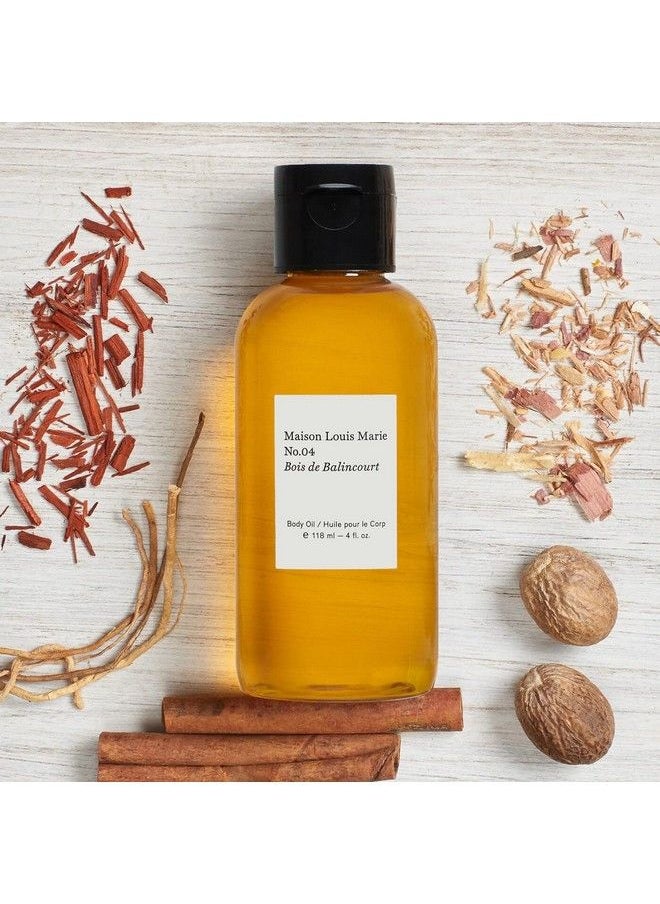 Maison Louis Marie - No.04 Bois De Balincourt Natural Body Oil ; Luxury Clean Beauty + Nontoxic Fragrance (4 Fl Oz ; 118 Ml) - Image 1