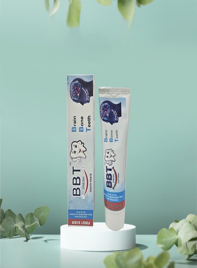 BBT Fresh Toothpaste | Fortified with Vitamins B12 & D | Supports Memory, Strong Bones & Healthy Teeth | 100g - Image 2