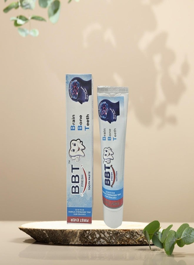 BBT Fresh Toothpaste | Fortified with Vitamins B12 & D | Supports Memory, Strong Bones & Healthy Teeth | 100g - Image 3