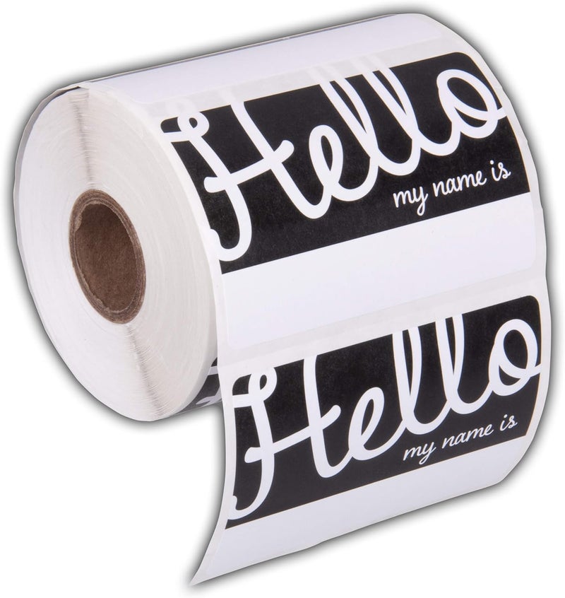 KENCO 350 Pack Hello My Name is Stickers Identification Badges, 3.5" X 2.25" Peel and Stick for Conferences, Offices and Schools - Made in The USA (Chic Industrial) - Image 1