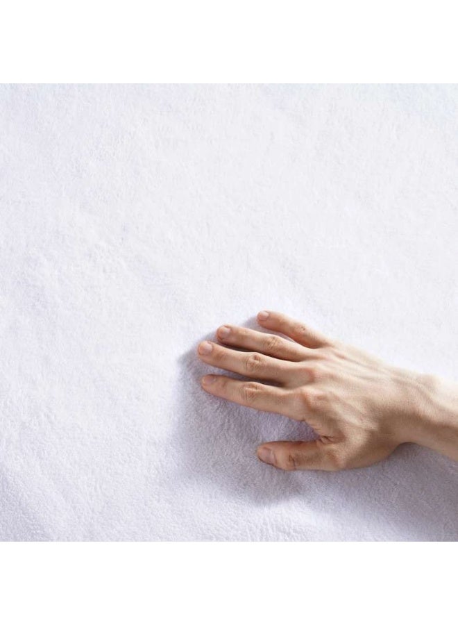 Pan Home Coral Fleece Waterproof Mattress Protector 120x200+33cm-White - Image 3