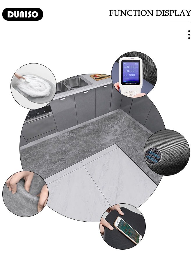 DUNISO 2 PCS  Kitchen Mats and Rugs Set , Non Slip Heavy Duty Standing Mat, Quick Dry Diatom Mud Floor Mat,  Extra Soft and Absorbent Floor Mats for  Kitchen, Bath, Office, Laundry(40*60cm+40*120cm)  - Image 3