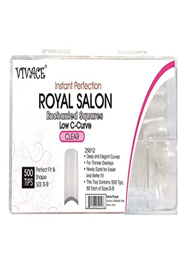 Vivace نصائح أظافر صناعية واضحة ملكية 500 بحجم 10 مع علبة بلاستيكية شفافة لمتجر الأظافر صالون الأظافر - Image 2