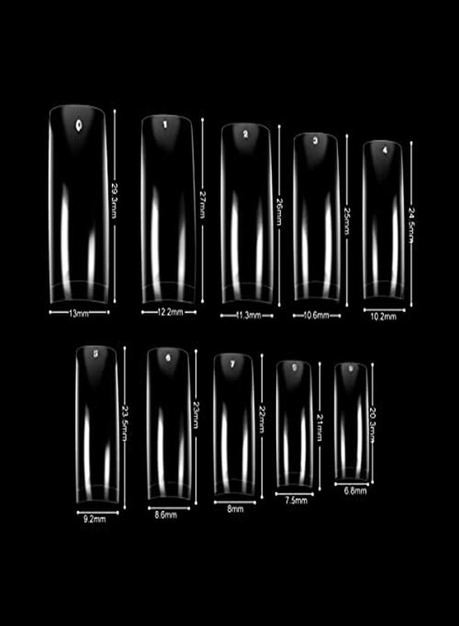 Vivace نصائح أظافر صناعية واضحة ملكية 500 بحجم 10 مع علبة بلاستيكية شفافة لمتجر الأظافر صالون الأظافر - Image 5