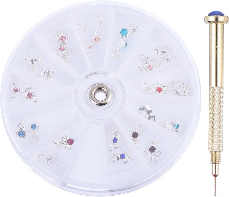 أدوات مانيكير يونيليتيك مع تعليقات كريستالية وسحرية وأدوات حفر الأظافر وسحر الأظافر المعلقة وأداة ثقب الأظافر مع تعليقات لنصائح الجل الأكريليكي وزينة الأظافر