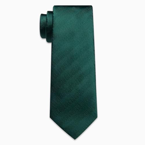 YourTies Green Ties for Men Silk Necktie and Pocket Square Tie Clip Cufflinks Solid Color Formal Business Wedding Party - Image 5