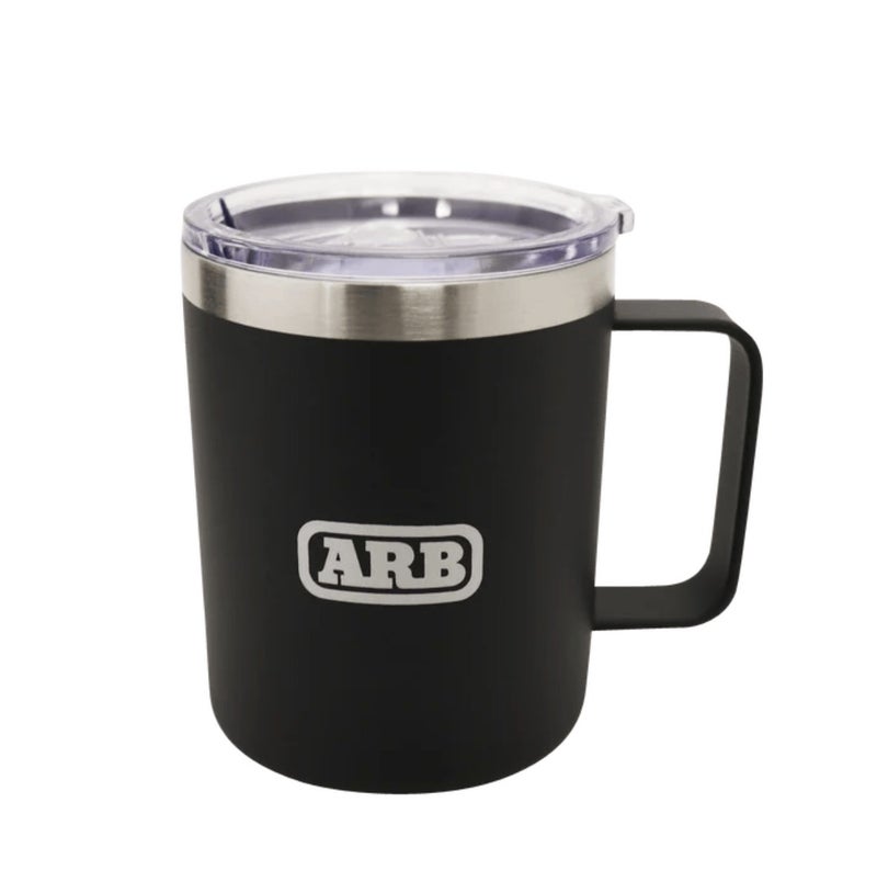 ARB Camper Mug with Anti-Spill Lid 320ml – 2170194, Double Wall 304 Stainless Steel Coffee Mug for Camping, Travel, Off Road, 4x4, Overlanding & Outdoor Use, Charcoal - Image 1