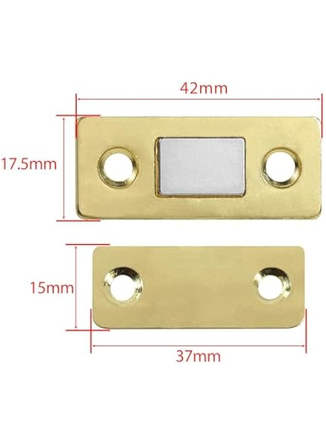 6 Pack Ultra Thin Gold Magnetic Cabinet Door Catch, Adhesive Magnets for Kitchen Drawer Closet, Strong Concealed Latch  - Image 2