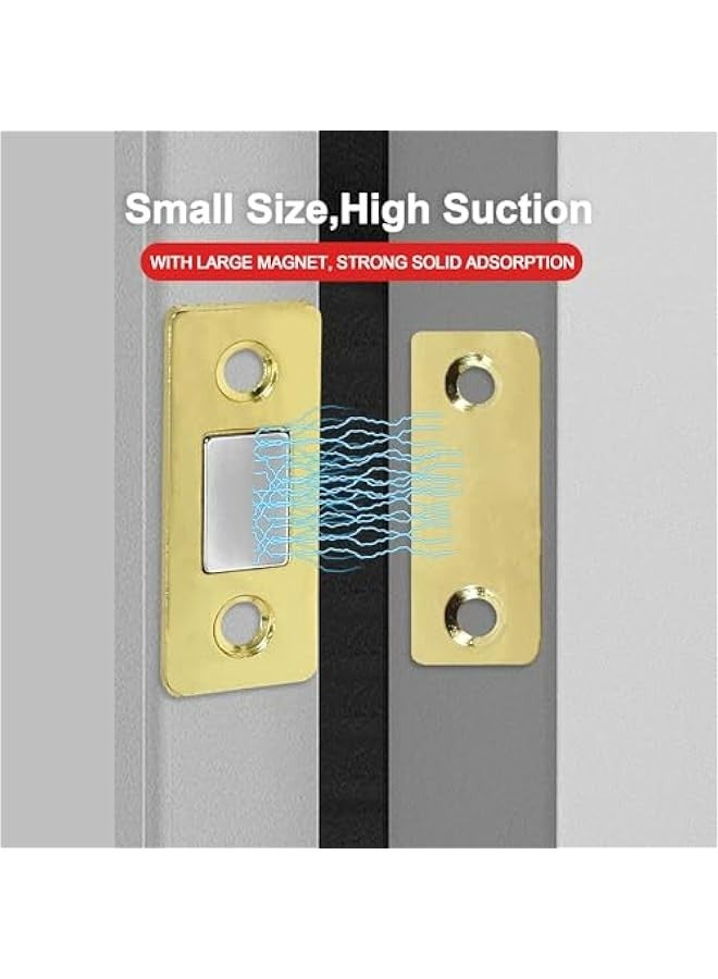 6 Pack Ultra Thin Gold Magnetic Cabinet Door Catch, Adhesive Magnets for Kitchen Drawer Closet, Strong Concealed Latch  - Image 4