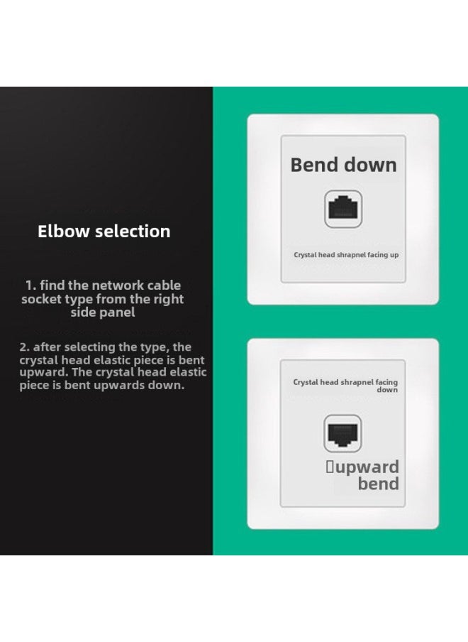 Generic Six Types Of Network Cable Flat Oxygen-free Copper Gigabit Elbow Cat6 High-speed Computer Broadband Network Over 50 M M Outdoor-Color:Bend Straight Up-Line Length:3 M  - Image 5
