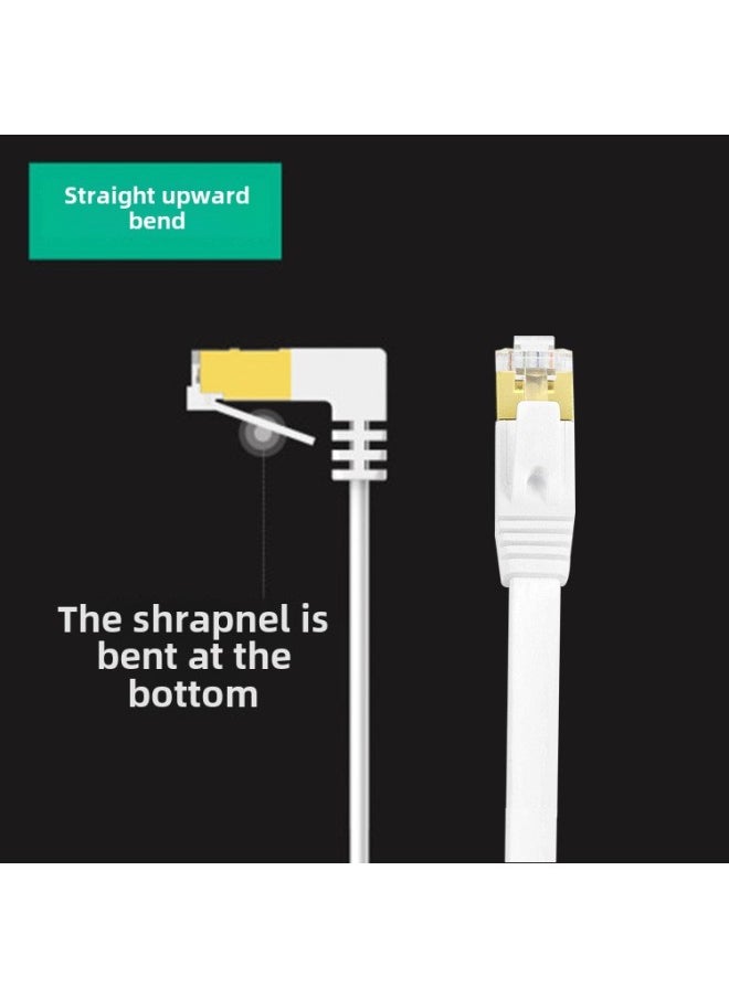 Generic Six Types Of Network Cable Flat Oxygen-free Copper Gigabit Elbow Cat6 High-speed Computer Broadband Network Over 50 M M Outdoor-Color:Bend Straight Up-Line Length:3 M  - Image 1