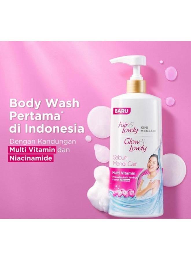 Glow & Lovely Brightening Body Wash With Multivitamin And Niacinamide Sabun Mandi Cair  550 ML