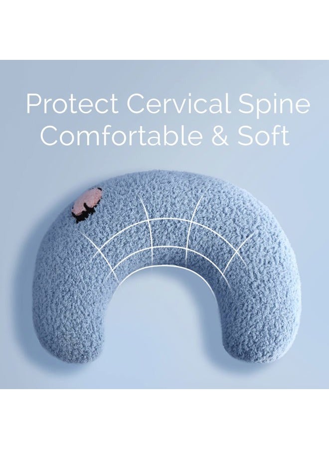 Les Arbres Fair Little Pillow for Cats, Ultra Soft Fluffy Pet Calming Toy Half Donut Cuddler for Joint Relief Sleeping Improve Machine Washable - Image 4