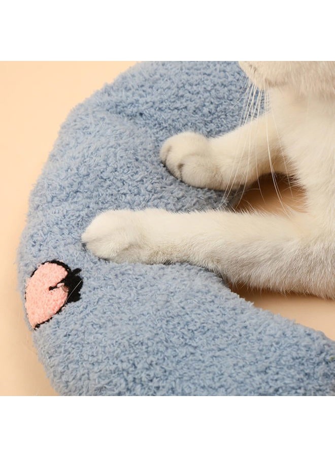 Les Arbres Fair Little Pillow for Cats, Ultra Soft Fluffy Pet Calming Toy Half Donut Cuddler for Joint Relief Sleeping Improve Machine Washable - Image 3