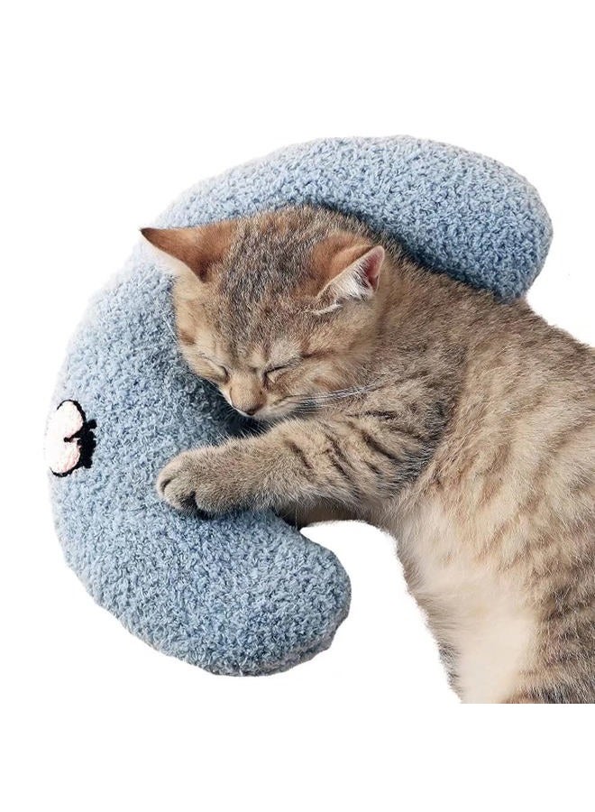 Les Arbres Fair Little Pillow for Cats, Ultra Soft Fluffy Pet Calming Toy Half Donut Cuddler for Joint Relief Sleeping Improve Machine Washable - Image 1