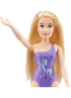 MGA Entertainment Dream Ella 578710EUC MGA's Splash Doll-ARIA-11.5"/29.2cm Fashion Doll with Blonde Hair & Purple Swimsuit with Colourful Unicorn Graphic  - Image 4