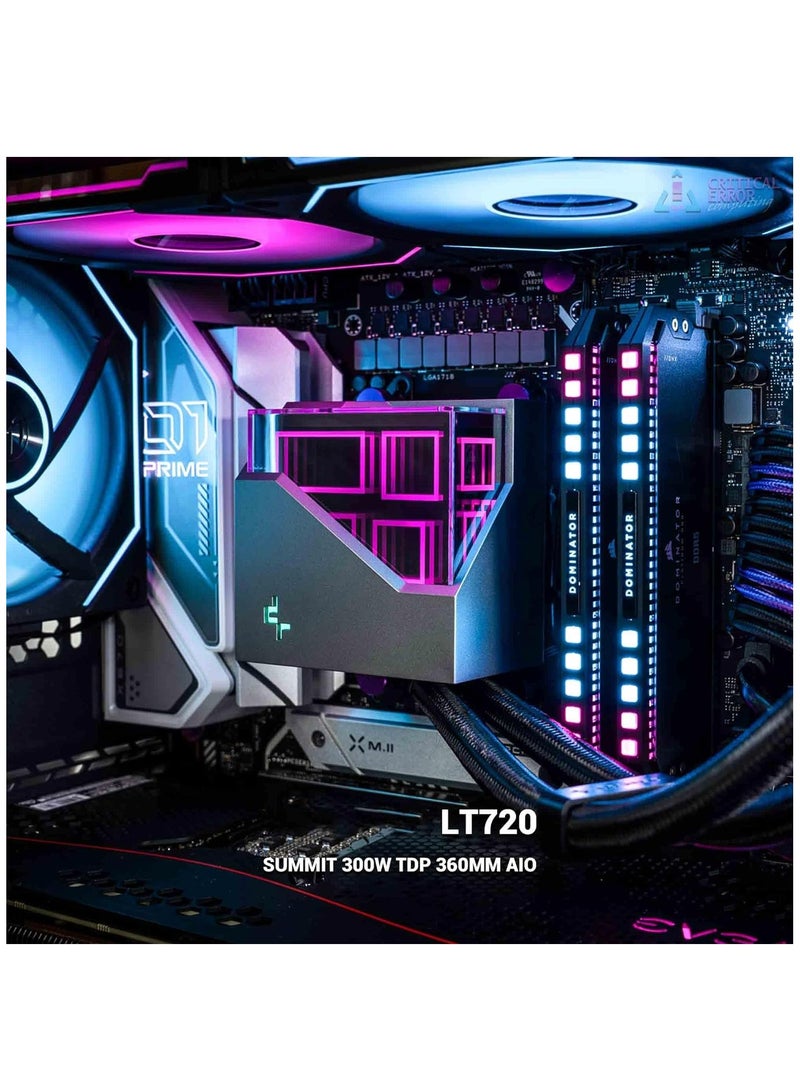 360mm Liquid CPU Cooler with 4th Gen Dual-Chamber Pump, 3100RPM, Multidimensional Infinity Mirror ARGB, Anti-Leak Technology, Compatible with LGA 1700/1200/1151/1150/1155 & AMD AM4/AM5. - Image 3