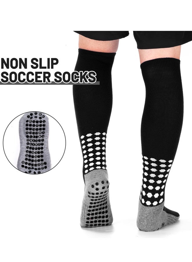 2 Pairs Non Slip Knee High Compression Soccer Football Grip Socks Available - Image 2