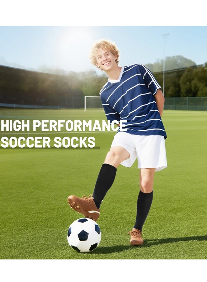 2 Pairs Non Slip Knee High Compression Soccer Football Grip Socks Available - Image 5