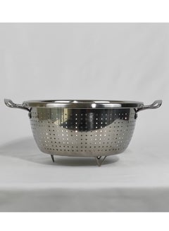 HTH Multipurpose Versatile Kitchen Gadgets Stainless Steel Colander Micro Perforated Strainer Drainer with Handle for Rice Fruits Vegetable Noodles Pasta Beans Grains Washing Filter Basket for Kitchen Bowl Storing and Straining Purpose 22/24/26/28/30/32 cm  - Image 1