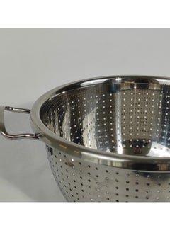 HTH Multipurpose Versatile Kitchen Gadgets Stainless Steel Colander Micro Perforated Strainer Drainer with Handle for Rice Fruits Vegetable Noodles Pasta Beans Grains Washing Filter Basket for Kitchen Bowl Storing and Straining Purpose 22/24/26/28/30/32 cm  - Image 4