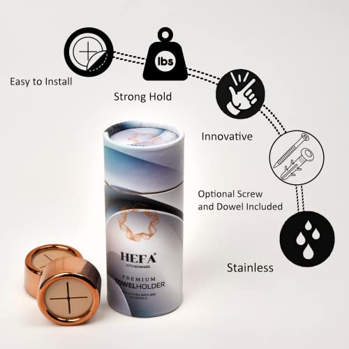 HEFA Modern Elegant 4 Pack Towel Hooks, Rose Gold, Plastic, Wall Mount, 2 Pounds Max Weight, Kitchen, Bathroom - Image 5