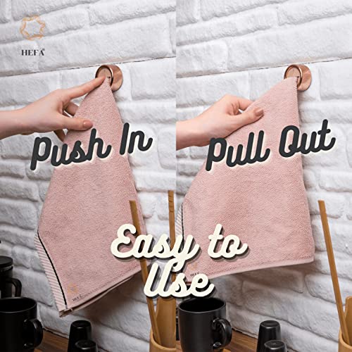 HEFA Modern Elegant 4 Pack Towel Hooks, Rose Gold, Plastic, Wall Mount, 2 Pounds Max Weight, Kitchen, Bathroom - Image 2