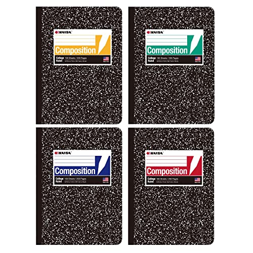KAISA Composition Notebooks With Lined Paper, College Ruled 9-3/4" x 7-1/2" Comp Books Writing Journals Notebook, 4pads, C10001C - Image 1
