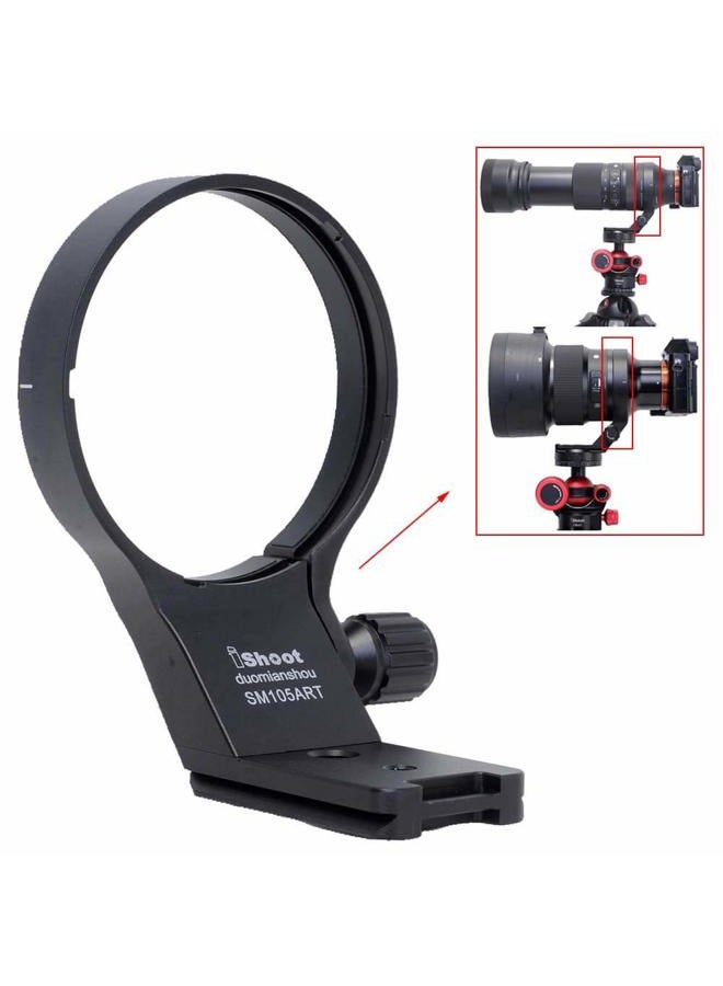 iShoot Lens Collar Tripod Mount Ring Support Holder BracketCompatible with Sigma 105mm f/1.4 DG HSM Art (EF/FX/FE/L Mount) & Sigma 100-400mm f/5-6.3 DG DN OS (E/L Mount) Lens, Bottom is Arca Fit Plate - Image 1